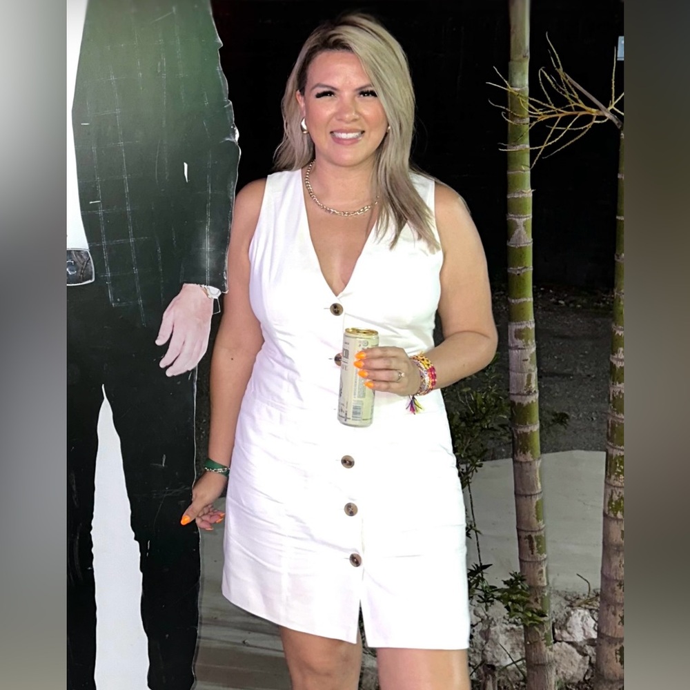 White Button-Down Dress